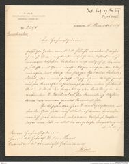 k.k. naturhistorisches Hofmuseum, Intendanzakten 1885-1896 (Hauer), Aktenzahl Z.708/1889, Seite 1